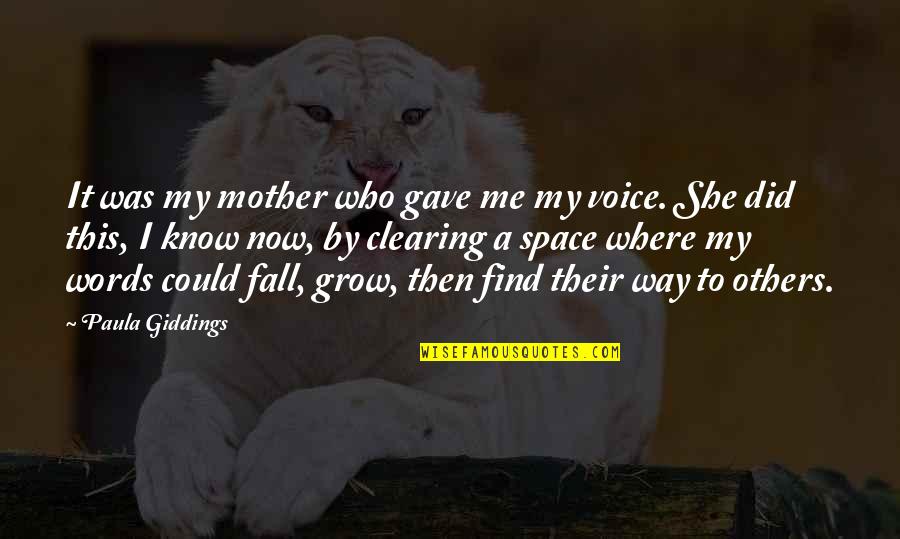 Find My Way Quotes By Paula Giddings: It was my mother who gave me my