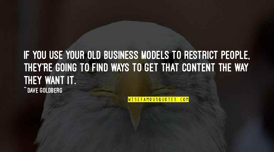 Find Old Quotes By Dave Goldberg: If you use your old business models to