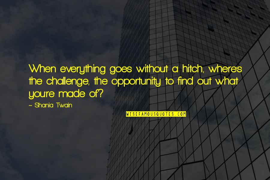 Find Out Everything Quotes By Shania Twain: When everything goes without a hitch, where's the