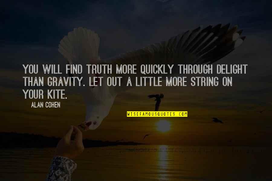 Find Out Truth Quotes By Alan Cohen: You will find truth more quickly through delight