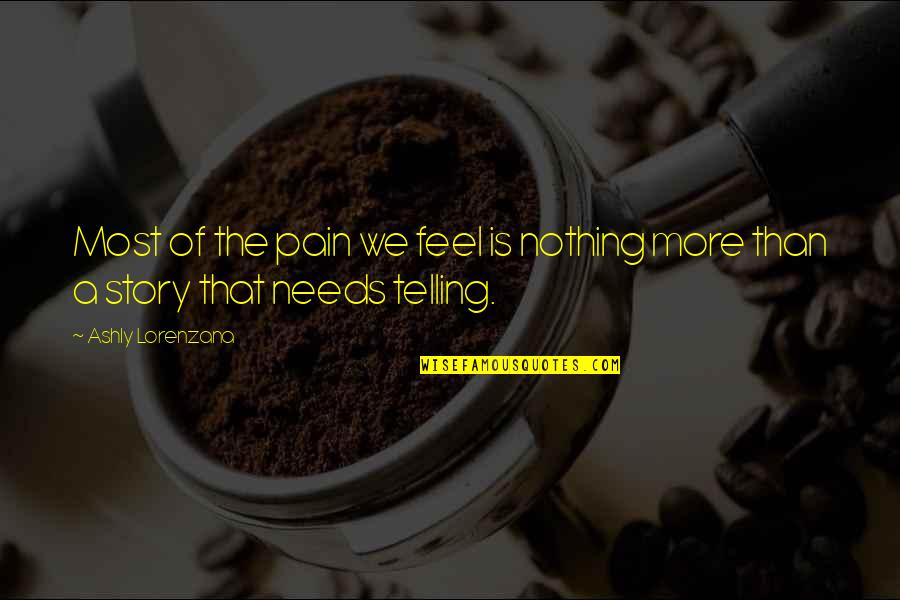 Find Page Numbers Quotes By Ashly Lorenzana: Most of the pain we feel is nothing