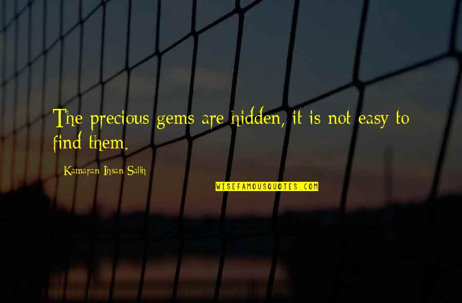 Find Quotes Quotes By Kamaran Ihsan Salih: The precious gems are hidden, it is not