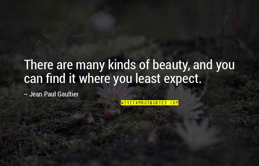 Find The Beauty Within Quotes By Jean Paul Gaultier: There are many kinds of beauty, and you