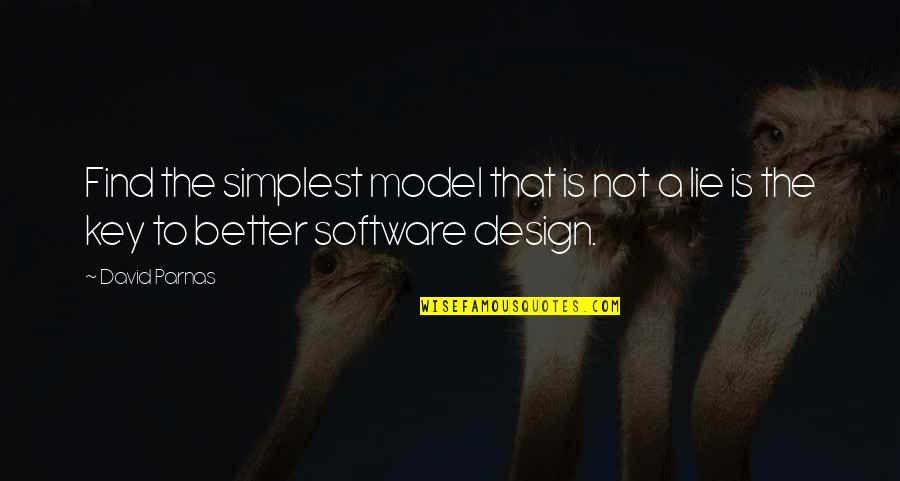 Find The Key Quotes By David Parnas: Find the simplest model that is not a
