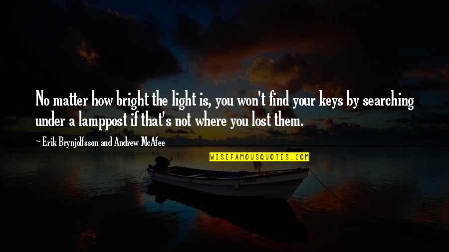 Find The Lost Quotes By Erik Brynjolfsson And Andrew McAfee: No matter how bright the light is, you