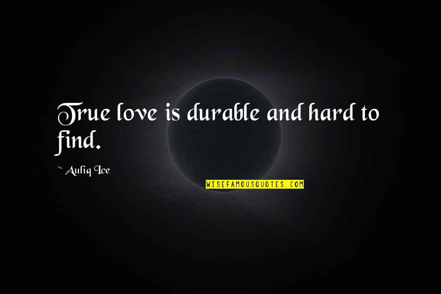 Find True Love Quotes By Auliq Ice: True love is durable and hard to find.