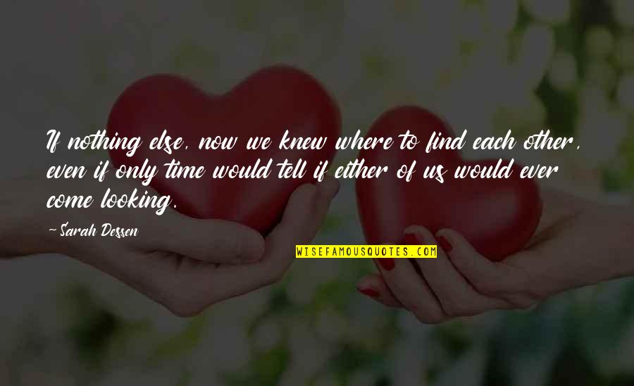 Find Us Quotes By Sarah Dessen: If nothing else, now we knew where to