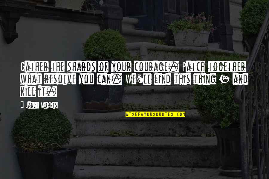 Find Your Courage Quotes By Janet Morris: Gather the shards of your courage. Patch together