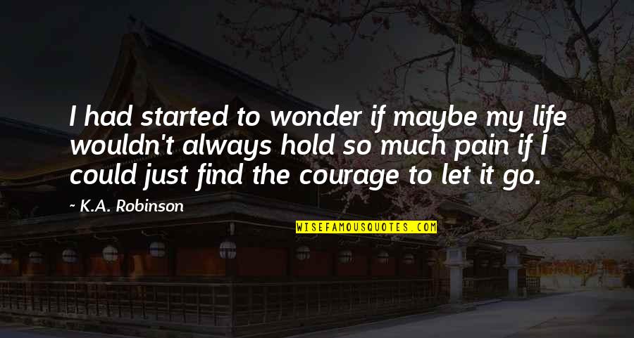 Find Your Courage Quotes By K.A. Robinson: I had started to wonder if maybe my
