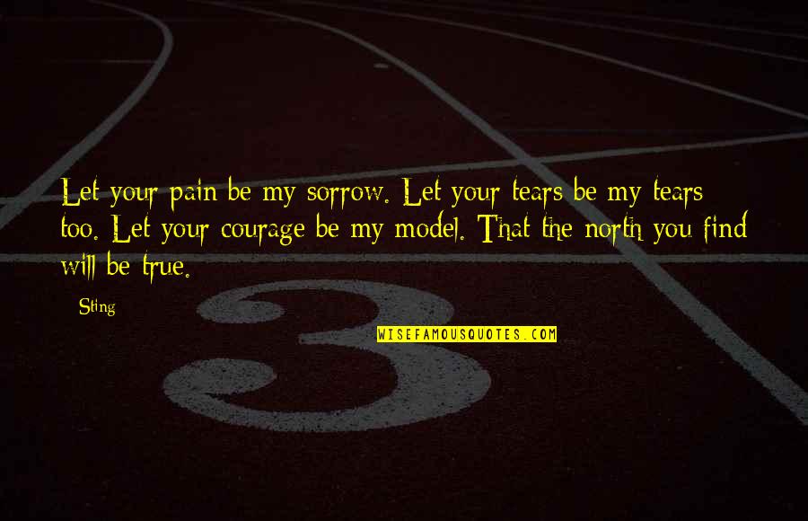 Find Your Courage Quotes By Sting: Let your pain be my sorrow. Let your