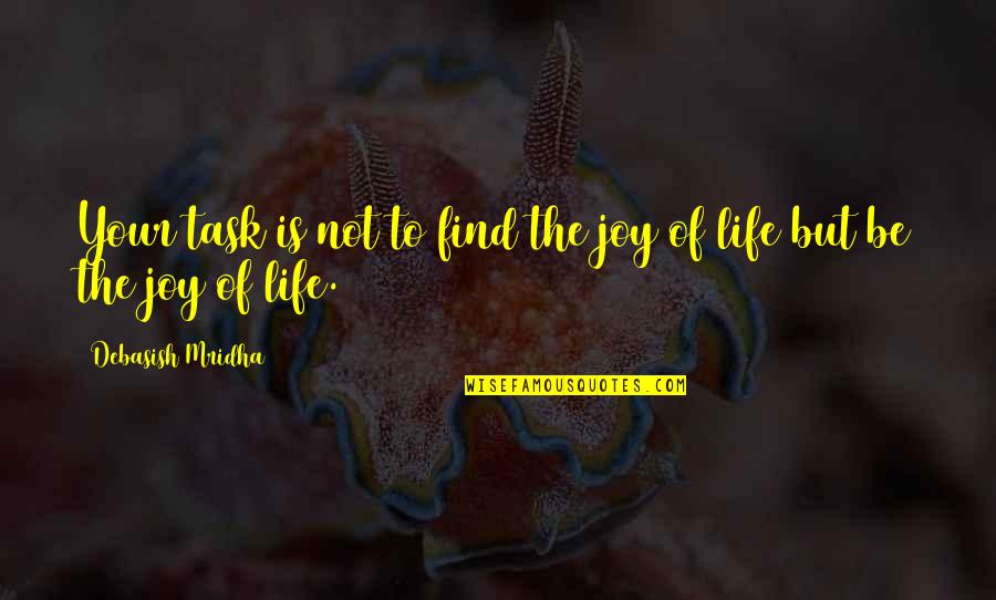 Find Your Joy Quotes By Debasish Mridha: Your task is not to find the joy