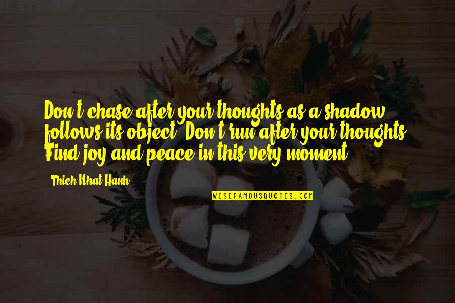 Find Your Joy Quotes By Thich Nhat Hanh: Don't chase after your thoughts as a shadow