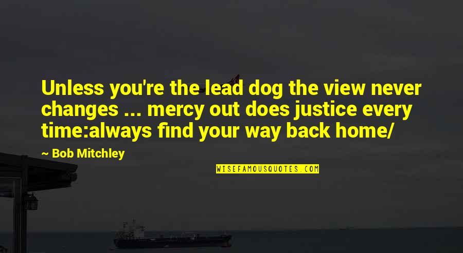 Find Your Way Home Quotes By Bob Mitchley: Unless you're the lead dog the view never