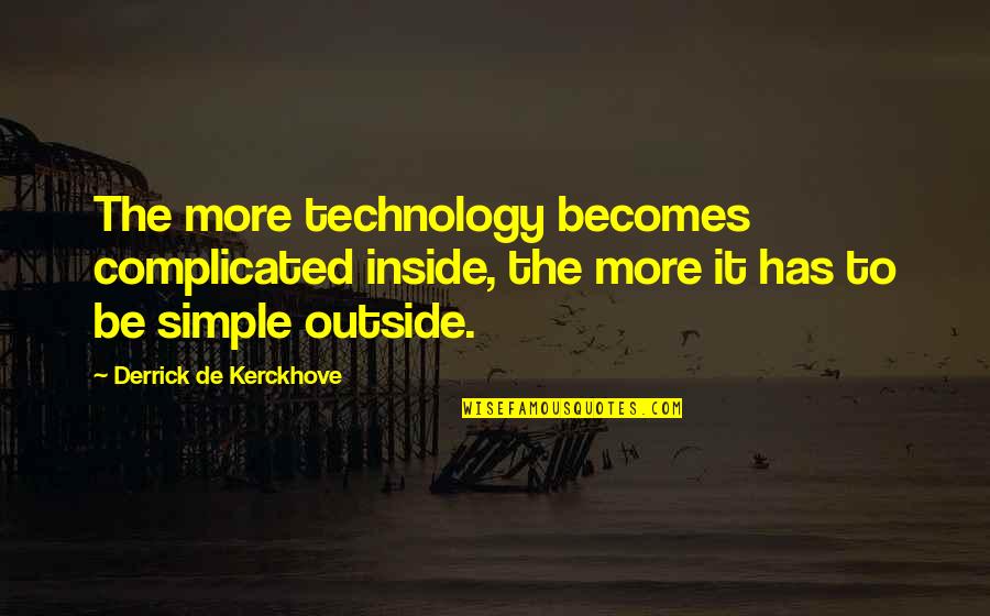 Find Yourself Before Finding Someone Else Quotes By Derrick De Kerckhove: The more technology becomes complicated inside, the more