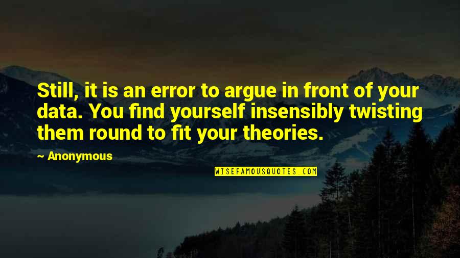 Find Yourself Quotes By Anonymous: Still, it is an error to argue in