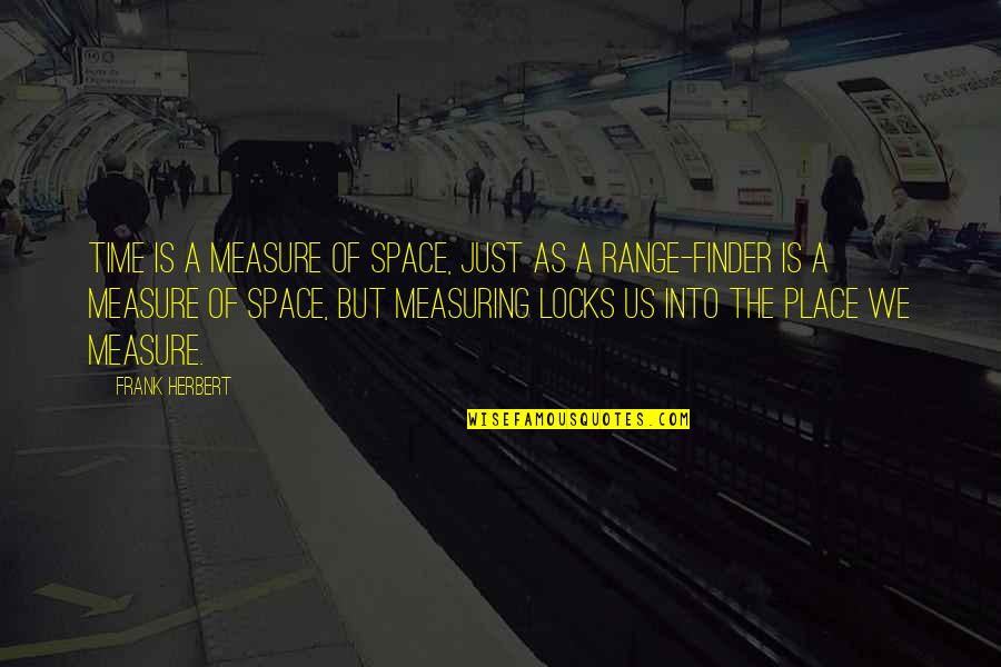 Finder Quotes By Frank Herbert: Time is a measure of space, just as Finder Quotes By Frank Herbert: Time is a measure of space, just as