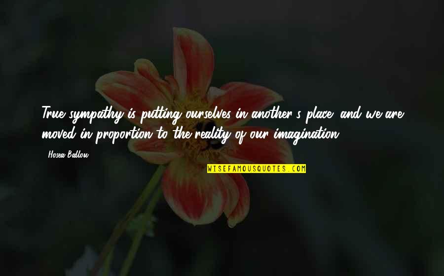 Findes Es Quotes By Hosea Ballou: True sympathy is putting ourselves in another's place;