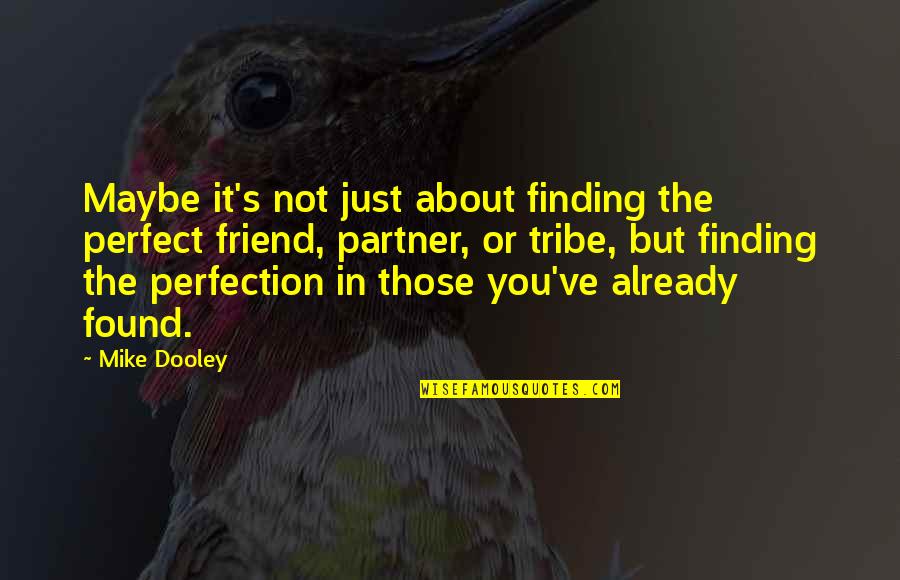 Finding Best Friend Quotes By Mike Dooley: Maybe it's not just about finding the perfect