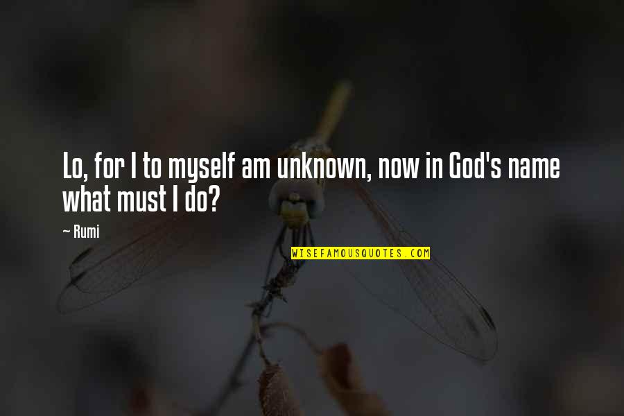 Finding God Within Quotes By Rumi: Lo, for I to myself am unknown, now