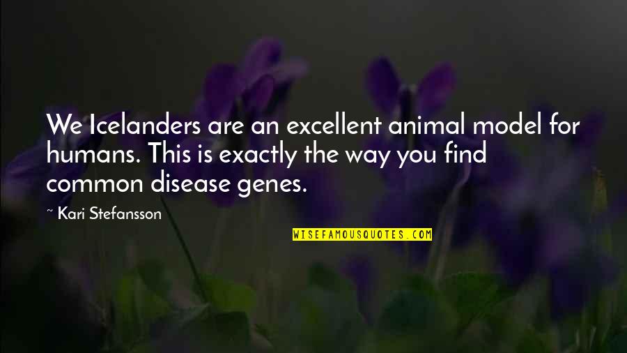 Finding Love Everywhere Quotes By Kari Stefansson: We Icelanders are an excellent animal model for