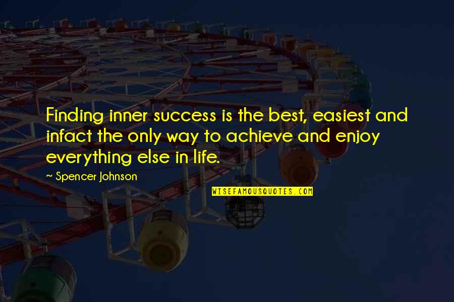 Finding My Way In Life Quotes By Spencer Johnson: Finding inner success is the best, easiest and