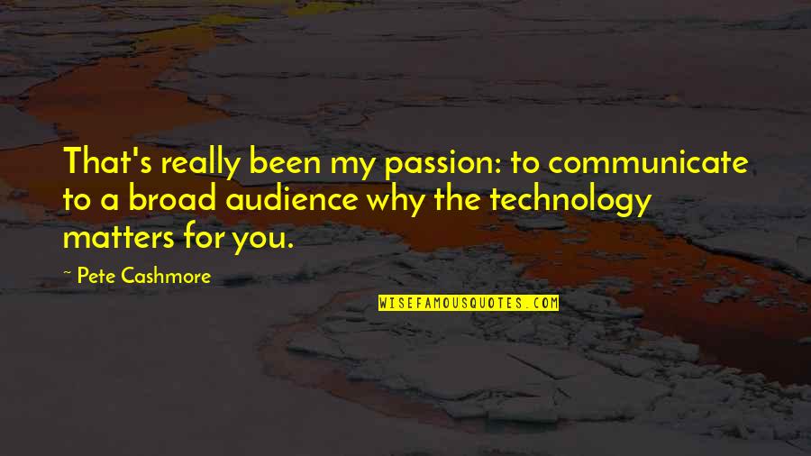 Finding Niche Quotes By Pete Cashmore: That's really been my passion: to communicate to