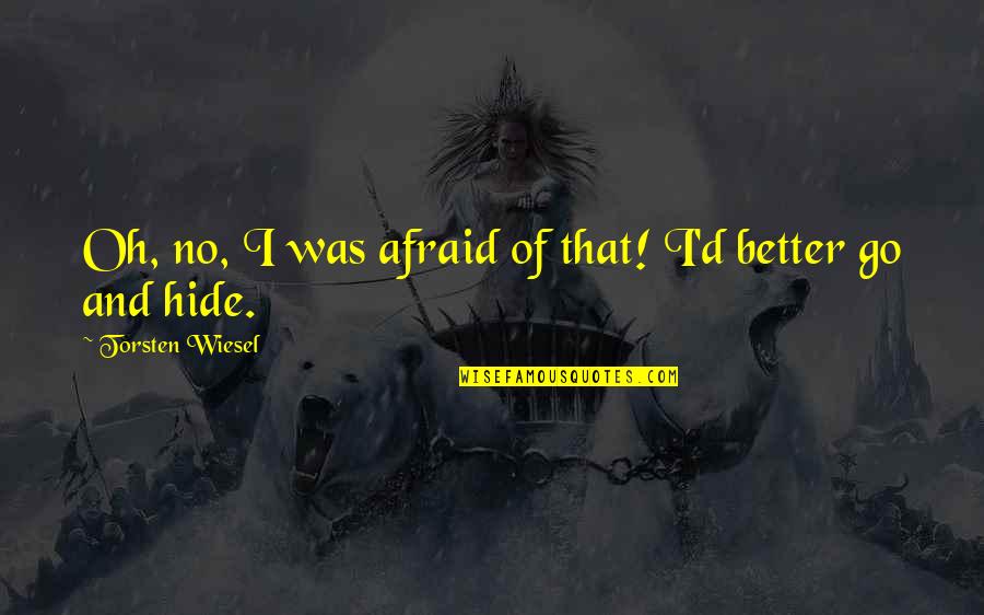 Finding Out Something Bad Quotes By Torsten Wiesel: Oh, no, I was afraid of that! I'd