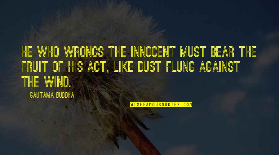 Finding Peace In God Quotes By Gautama Buddha: He who wrongs the innocent must bear the