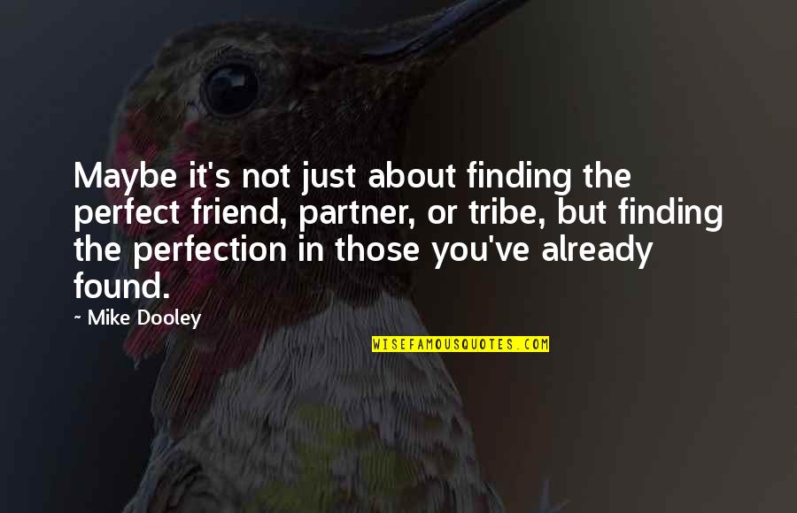 Finding Perfection Quotes By Mike Dooley: Maybe it's not just about finding the perfect