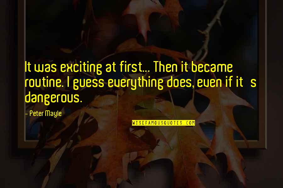 Finding Something Real Quotes By Peter Mayle: It was exciting at first... Then it became