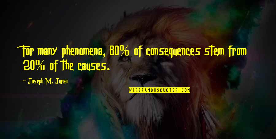 Finding The Perfect Someone Quotes By Joseph M. Juran: For many phenomena, 80% of consequences stem from