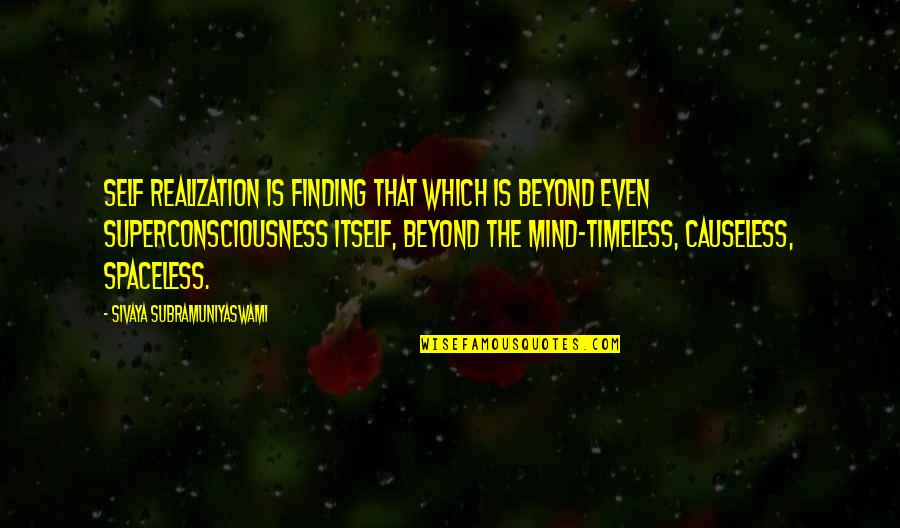 Finding The Self Quotes By Sivaya Subramuniyaswami: Self Realization is finding That which is beyond