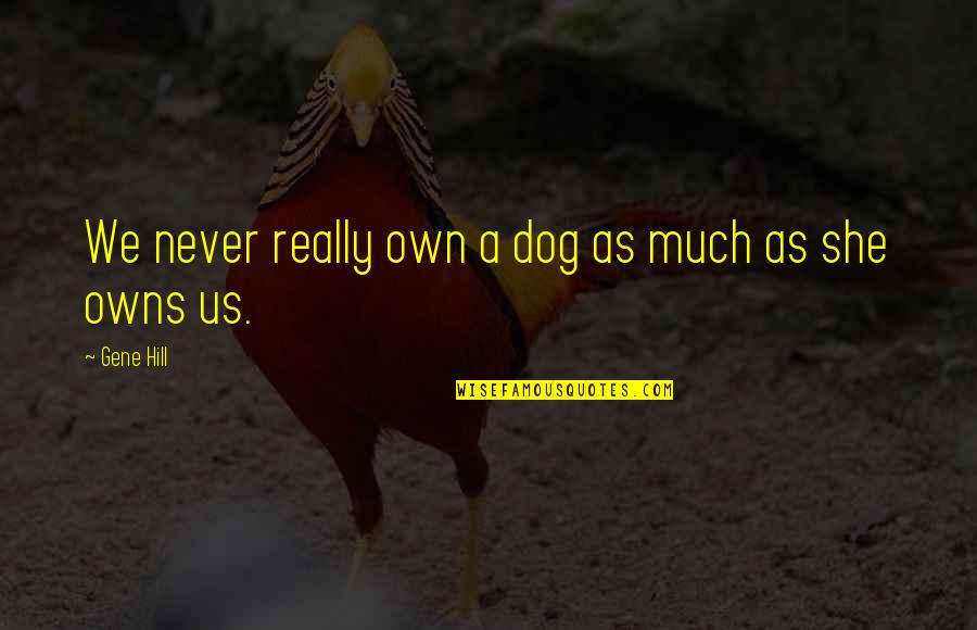 Finding True Love And Happiness Quotes By Gene Hill: We never really own a dog as much