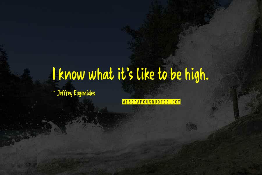 Finding True Love Late In Life Quotes By Jeffrey Eugenides: I know what it's like to be high.