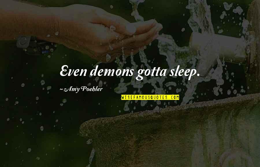 Finding Your Career Path Quotes By Amy Poehler: Even demons gotta sleep.
