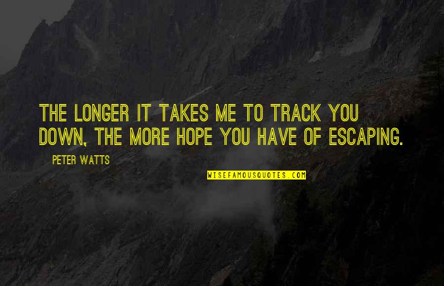 Finding Your Dream Man Quotes By Peter Watts: The longer it takes me to track you
