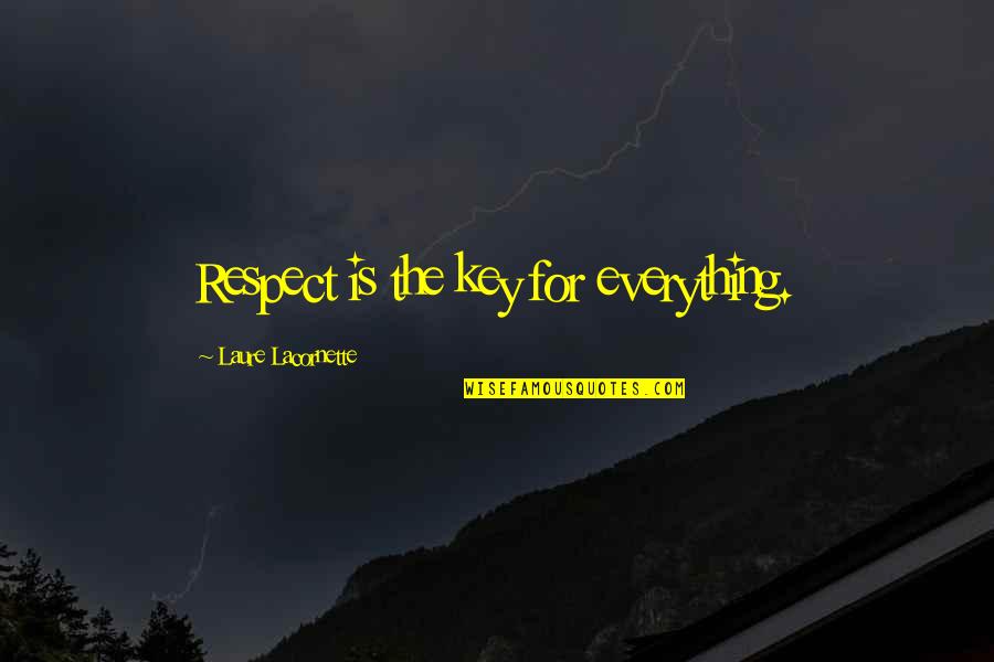 Finding Your Passions Quotes By Laure Lacornette: Respect is the key for everything.