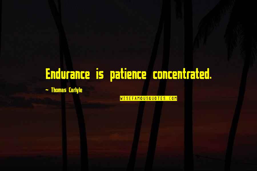 Finding Yourself Feeling Empty Quotes By Thomas Carlyle: Endurance is patience concentrated.