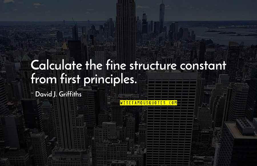 Fine Structure Constant Quotes By David J. Griffiths: Calculate the fine structure constant from first principles.