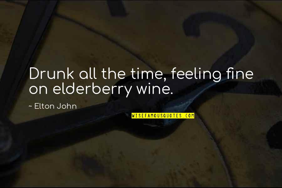 Fine With Or Without You Quotes By Elton John: Drunk all the time, feeling fine on elderberry