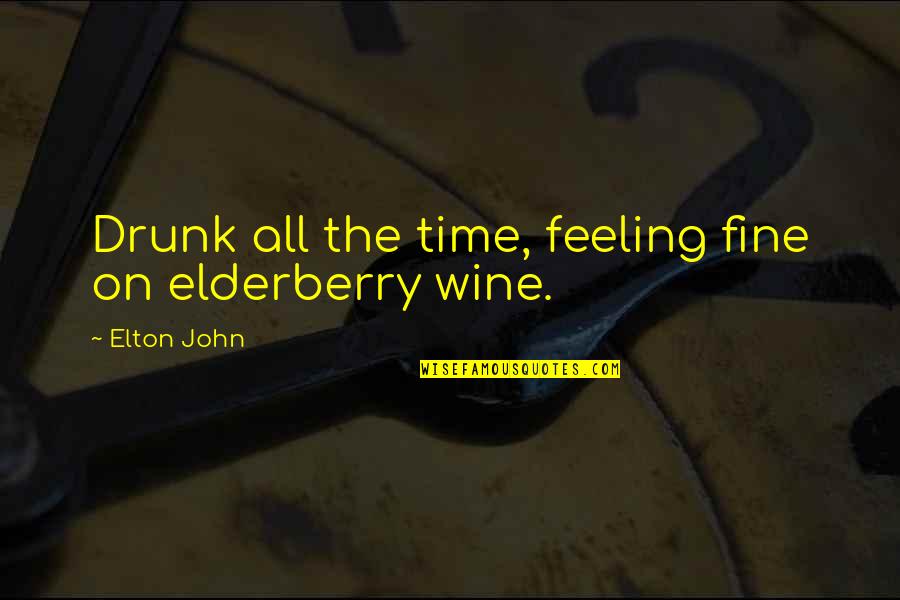 Fine Without You Quotes By Elton John: Drunk all the time, feeling fine on elderberry