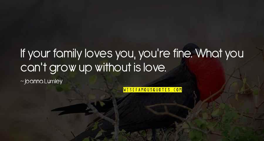 Fine Without You Quotes By Joanna Lumley: If your family loves you, you're fine. What