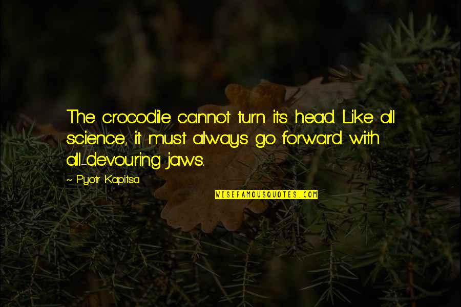 Finetti Vs Nutella Quotes By Pyotr Kapitsa: The crocodile cannot turn its head. Like all