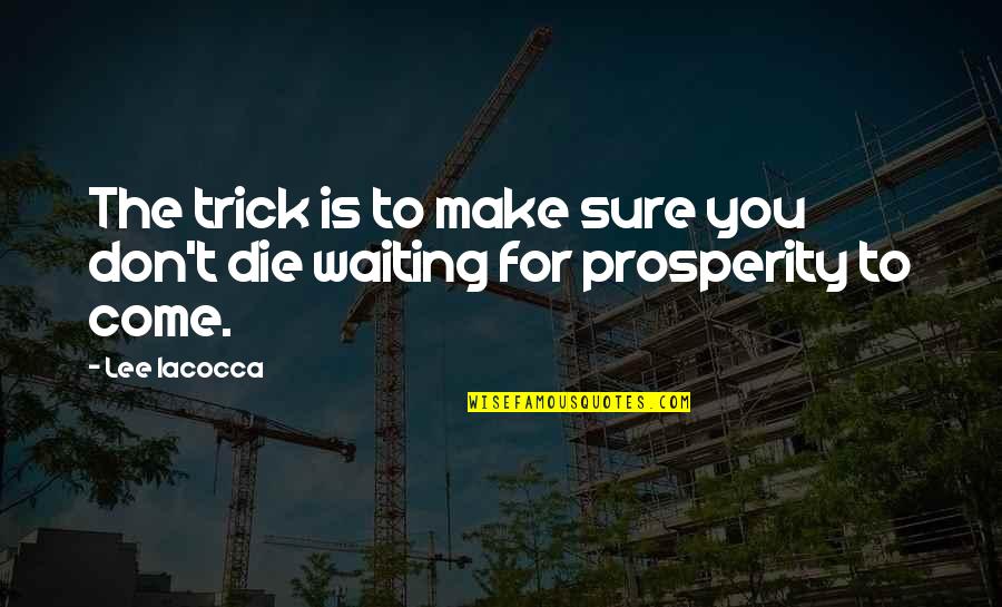 Finger Guns Quotes By Lee Iacocca: The trick is to make sure you don't