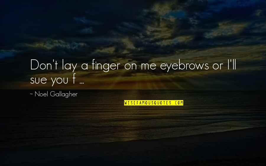 Finger Me Quotes By Noel Gallagher: Don't lay a finger on me eyebrows or