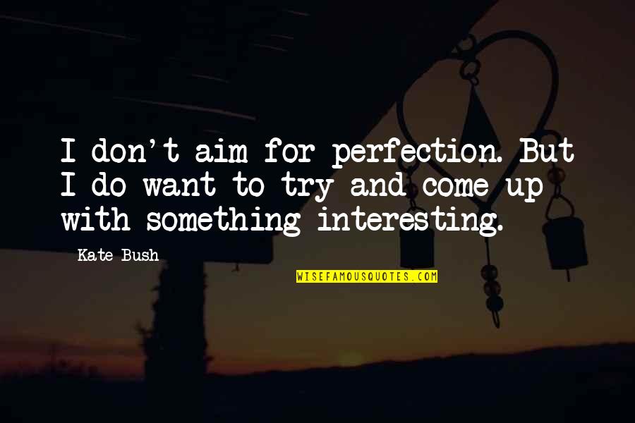 Fingere Conjugation Quotes By Kate Bush: I don't aim for perfection. But I do Fingere Conjugation Quotes By Kate Bush: I don't aim for perfection. But I do