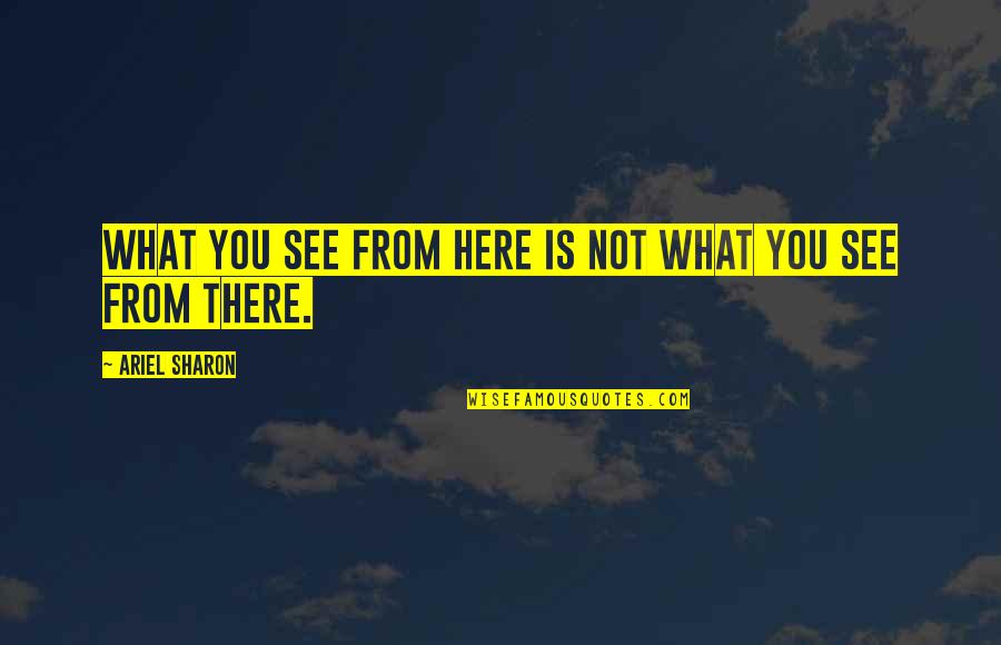 Fingerless Quotes By Ariel Sharon: What you see from here is not what Fingerless Quotes By Ariel Sharon: What you see from here is not what