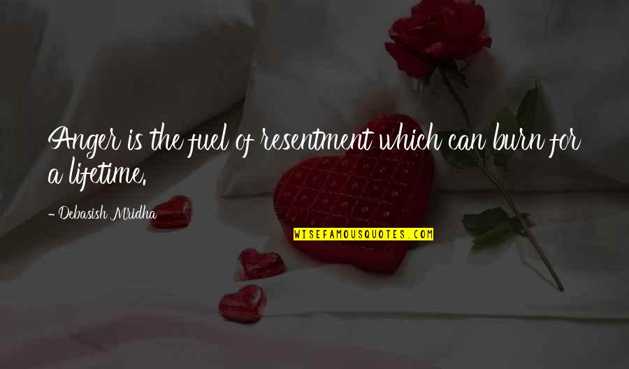 Fingeshwar Quotes By Debasish Mridha: Anger is the fuel of resentment which can