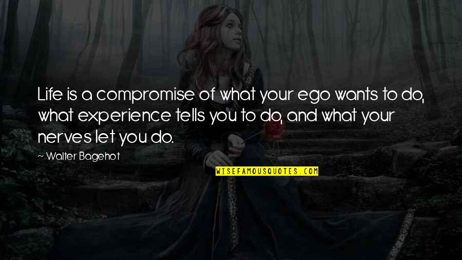 Fingiendo Demencia Quotes By Walter Bagehot: Life is a compromise of what your ego