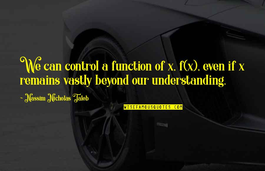 Finir Conjugaison Quotes By Nassim Nicholas Taleb: We can control a function of x, f(x), Finir Conjugaison Quotes By Nassim Nicholas Taleb: We can control a function of x, f(x),
